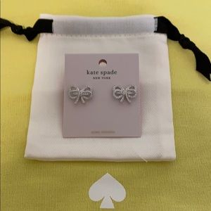 NWT Kate Spade bow meets girl pave studs